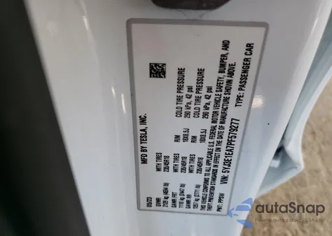 2023 Tesla Model 3 z USA, uszkodzony, nr VIN 5YJ3E1EA7PF579277